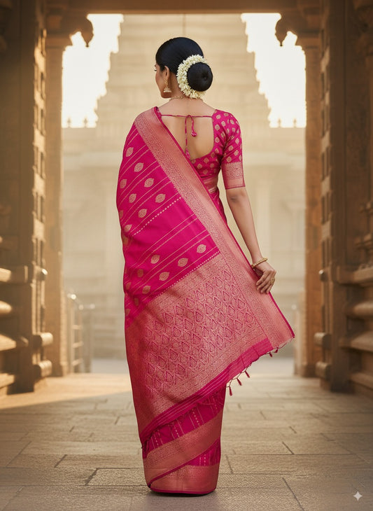 SUTHRA-Elegant Crepe Silk Saree with Zari Weave | Luxurious Draping Saree