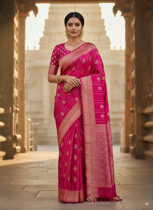 SUTHRA-Elegant Crepe Silk Saree with Zari Weave | Luxurious Draping Saree