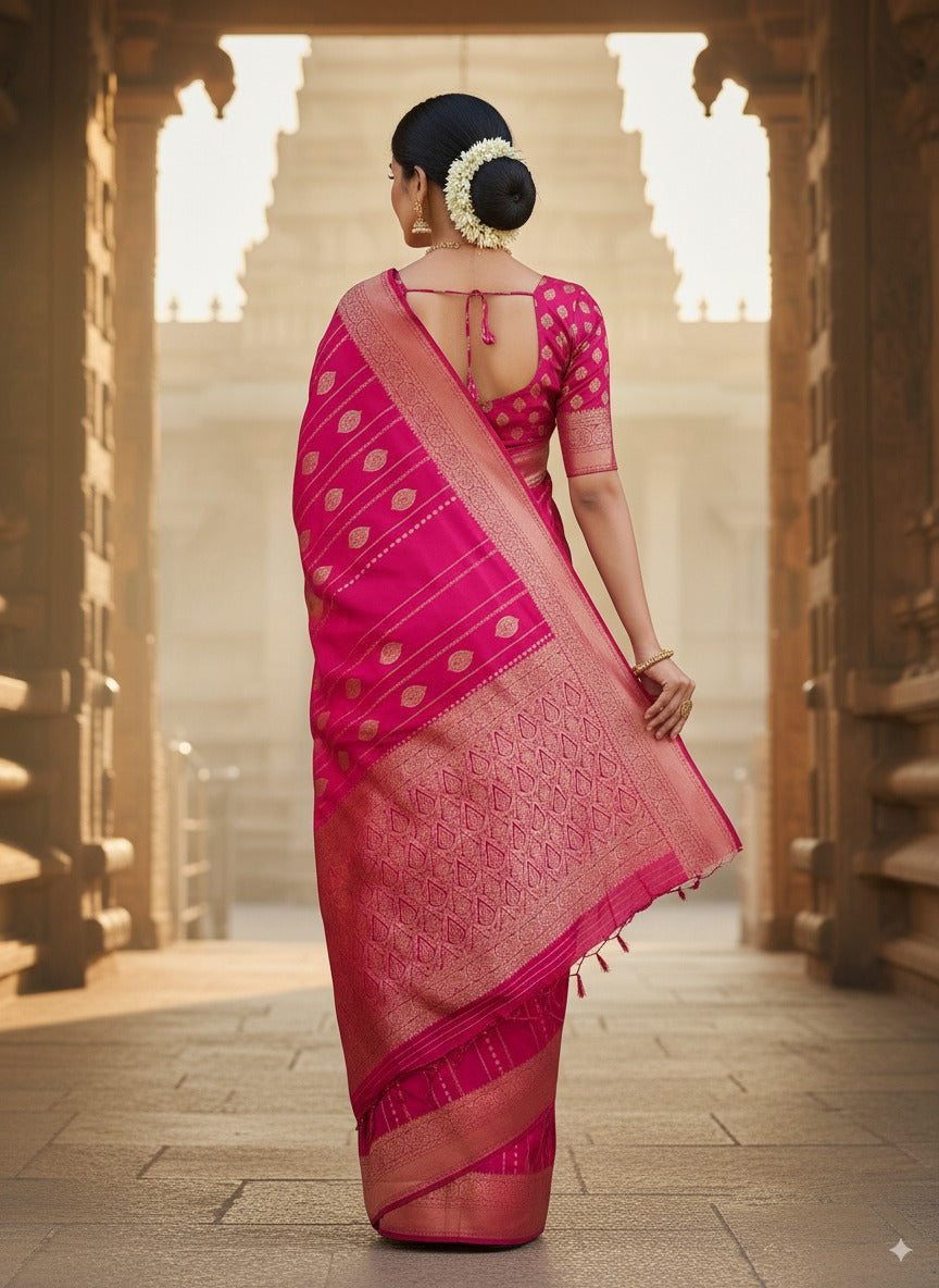 SUTHRA-Elegant Crepe Silk Saree with Zari Weave | Luxurious Draping Saree