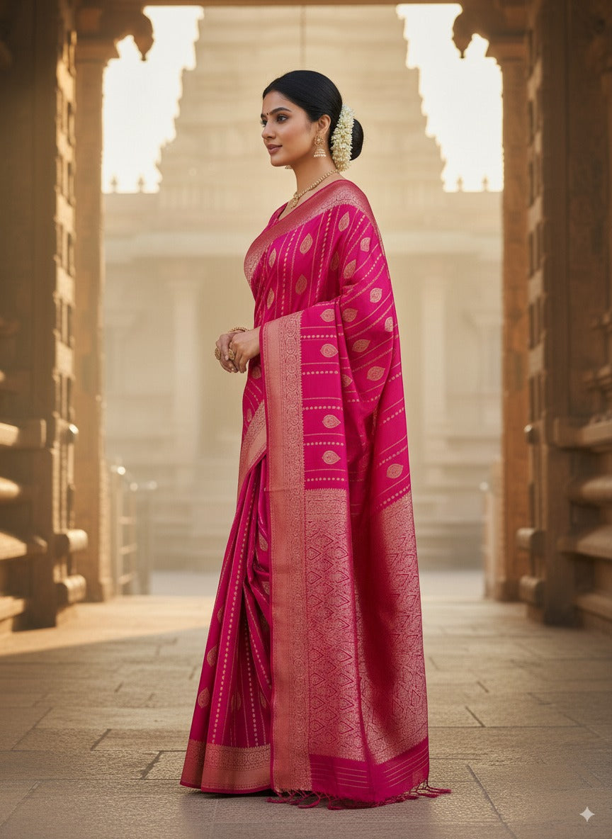 SUTHRA-Elegant Crepe Silk Saree with Zari Weave | Luxurious Draping Saree