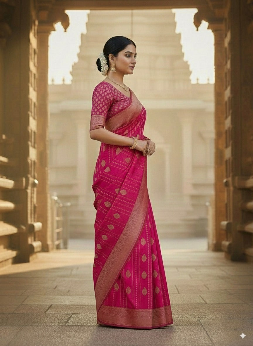 SUTHRA-Elegant Crepe Silk Saree with Zari Weave | Luxurious Draping Saree