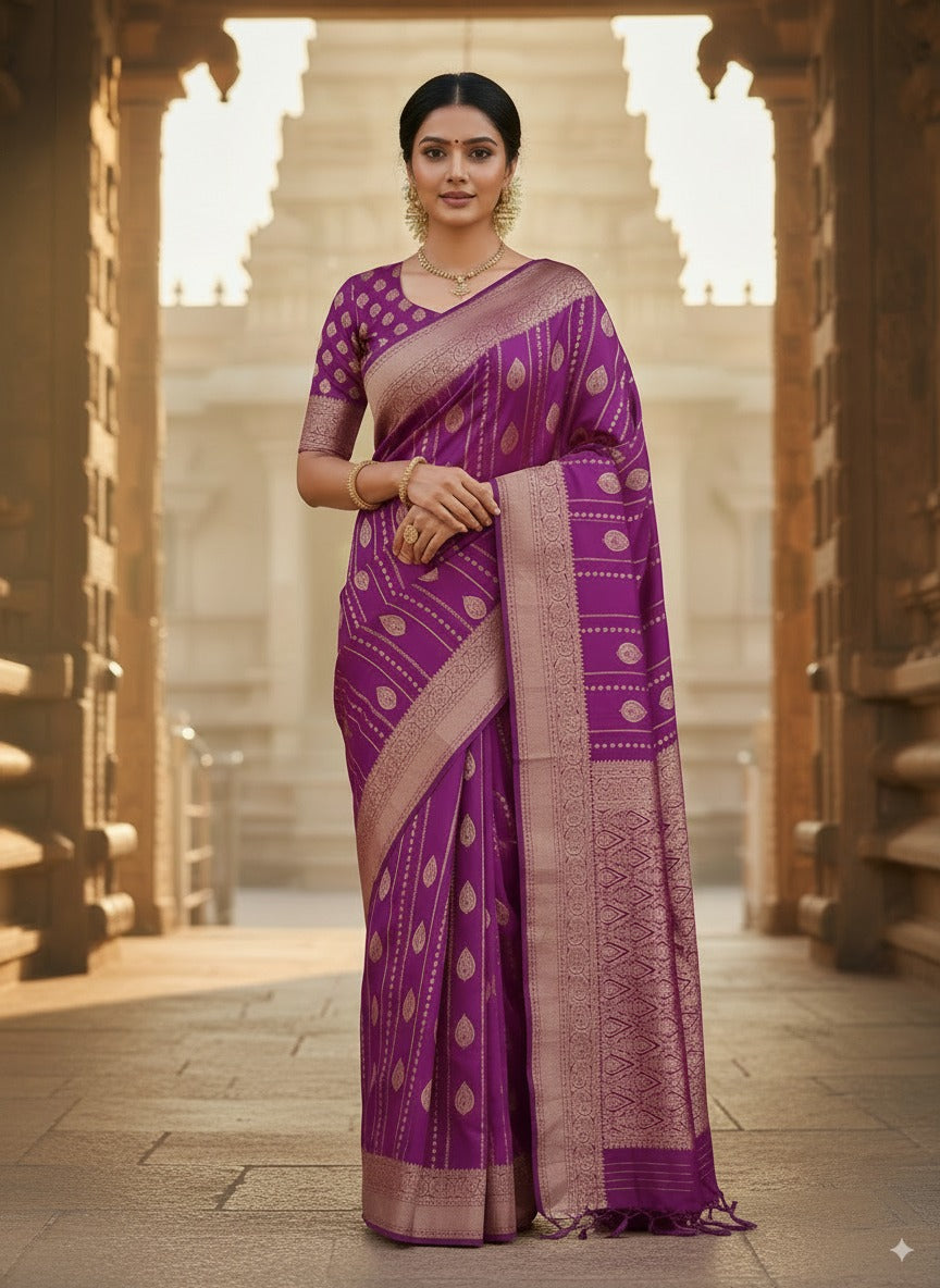 SUTHRA-Elegant Crepe Silk Saree with Zari Weave | Luxurious Draping Saree