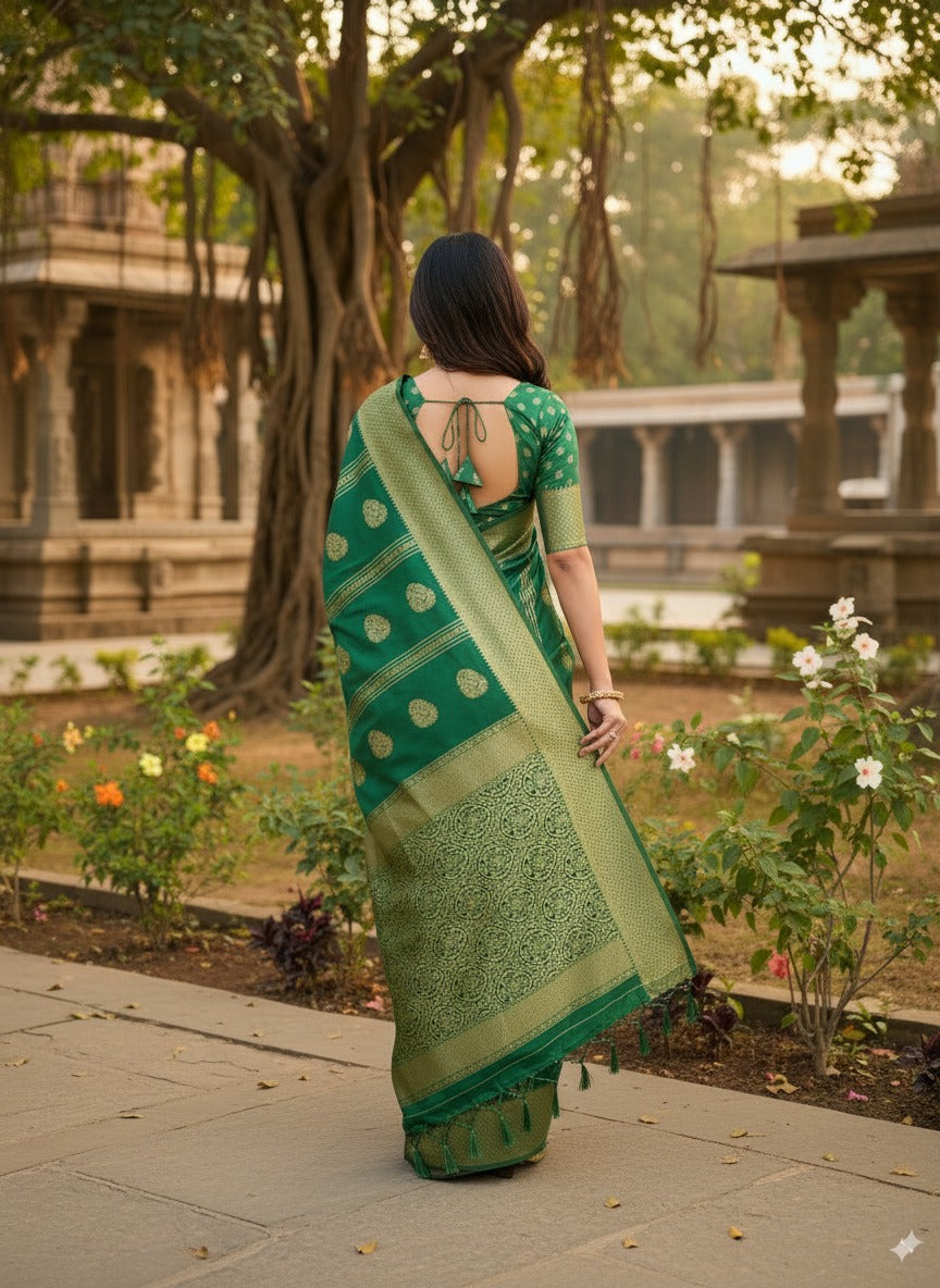 SUTHRA-Timeless Zari Woven Crepe Silk Saree | Lightweight & Elegant Festive Wear